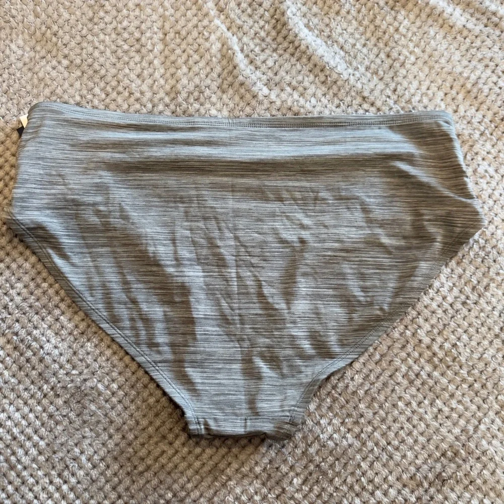 DSG Tomie Heather Grey High Waist Bikini Swim Bottoms Womens 1X UPF 50+ NEW
